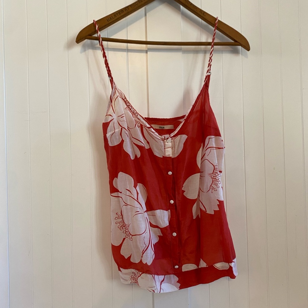 Rare Y2K Ruehl No.925 Floral Button-Front Silk Tank
